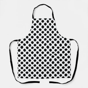 Classic 50s Rockabilly Black & White Dot Apron