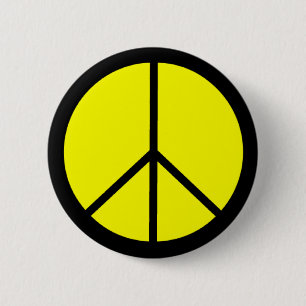 Classic 60s Groovy Peace Symbol 2 Inch Round Button