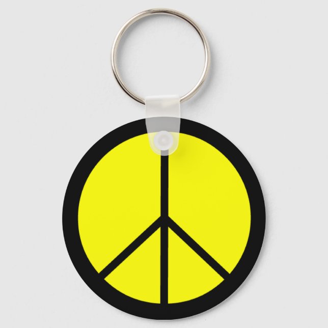 Classic 60s Groovy Peace Symbol Keychain (Front)