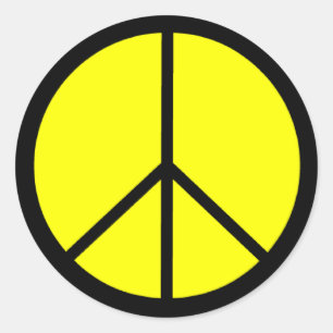 Classic 60s Groovy Peace Symbol Round Sticker