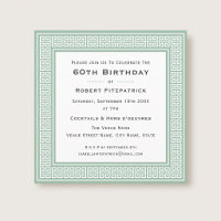 Classic 60th Birthday Party Green Greek Key