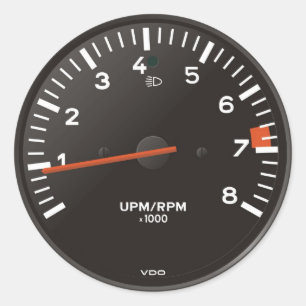 Classic 911 rev counter (old air-cooled car) round sticker