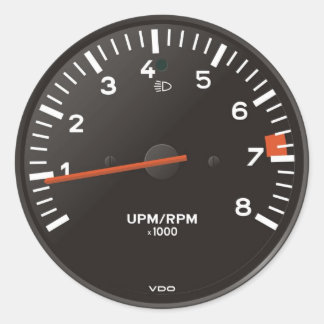 Classic 911 rev counter (old air-cooled car) round sticker