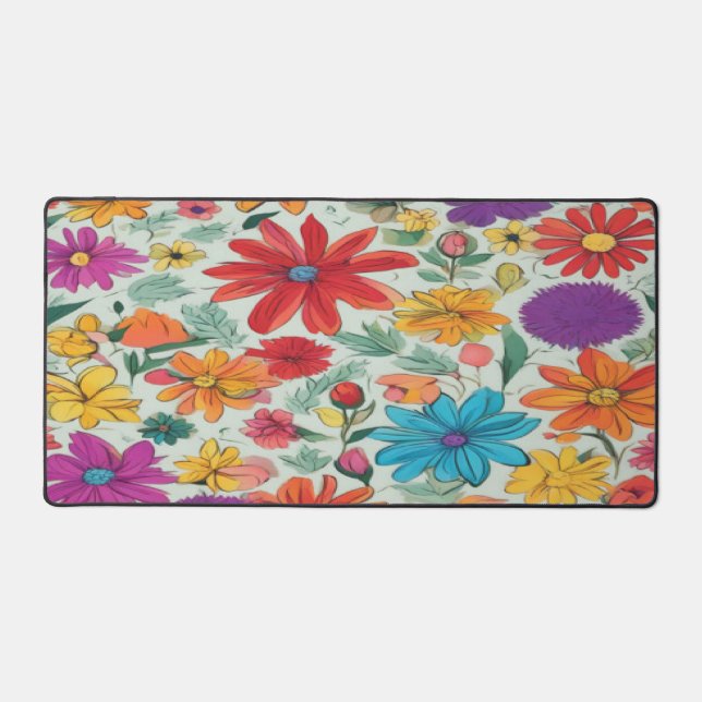 Classic Abstract Floral - Desk Mat (Front)