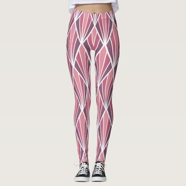 Classic abstract, geometric, stylish seamless patt leggings (Front)