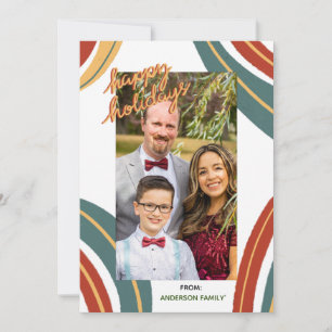 Classic Abstract Happy Holidays Holiday Card