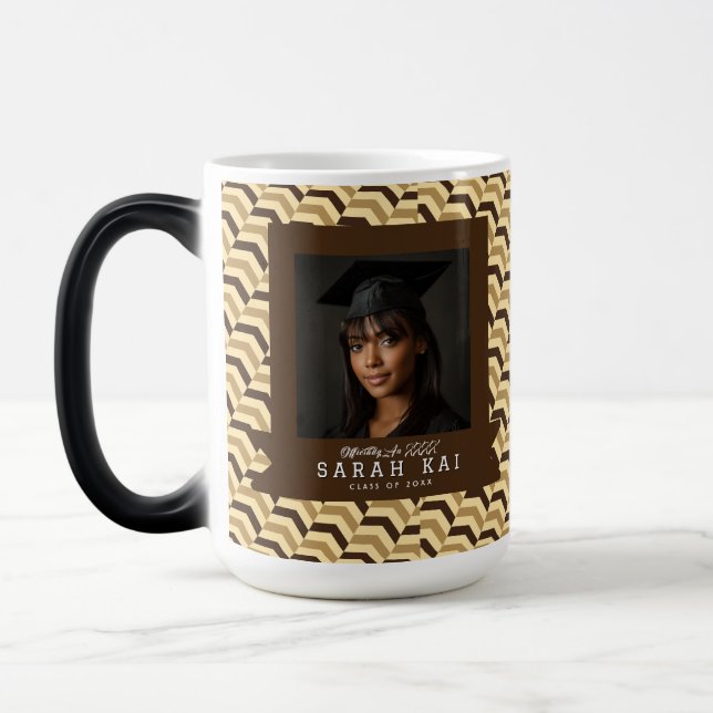 Classic Abstract Print Photo Keepsake Magic Mug (Left)