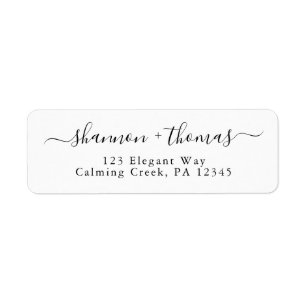 Classic Address Label, Black & White, Elegant