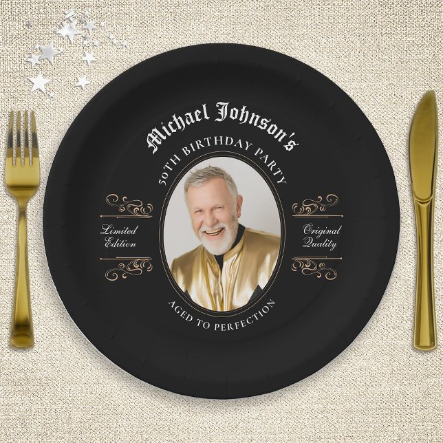 Classic Aged to Perfection 50th Birthday Party Paper Plate (Classic Aged to Perfection 50th Birthday Party Paper Plates)