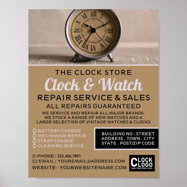 Classic Alarm Clock, Horologist Advertising Poster (Front)