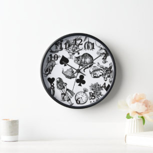 Classic Alice adventures in wonderland characters Clock