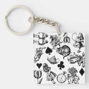 Classic Alice adventures in wonderland characters Keychain