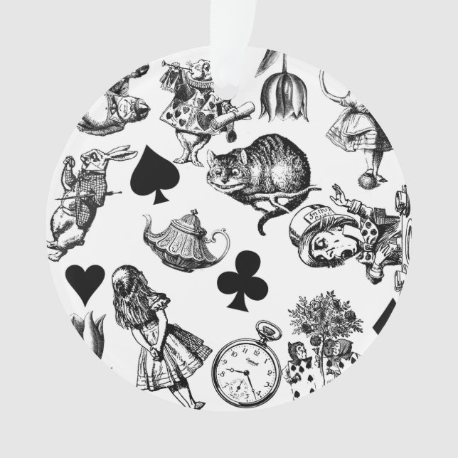 Classic Alice adventures in wonderland characters Ornament (Front)