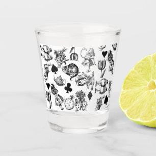 Classic Alice adventures in wonderland characters Shot Glass
