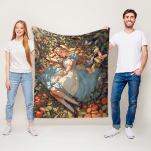 Classic Alice dreaming of Wonderland Fleece Blanket