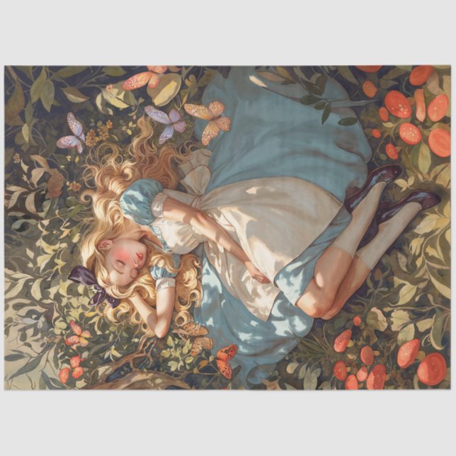 Classic Alice dreaming of Wonderland Tissue Paper (Front)