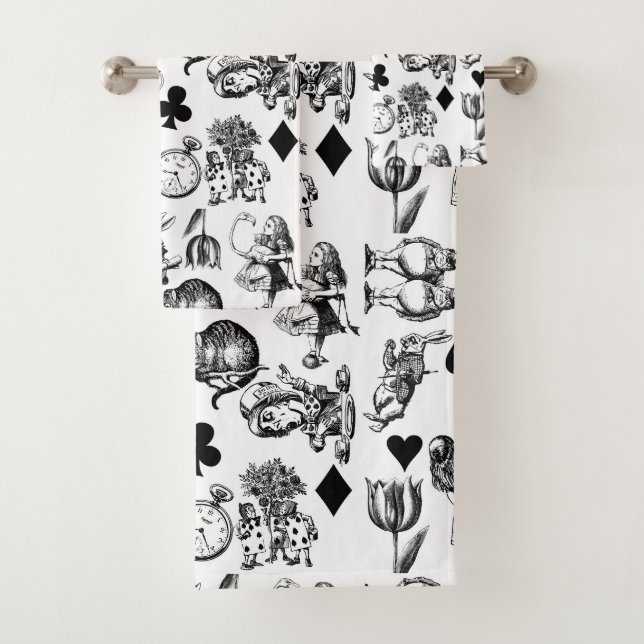  Classic Alice in Wonderland Characters: Original  Bath Towel Set (Insitu)