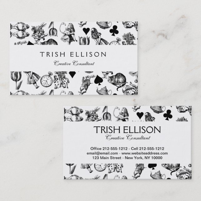  Classic Alice in Wonderland Characters: Original  Business Card (Front/Back)