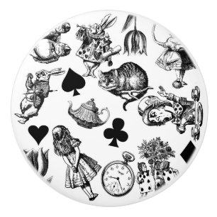 Classic Alice in Wonderland Characters: Original  Ceramic Knob