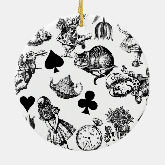  Classic Alice in Wonderland Characters: Original  Ceramic Ornament (Back)