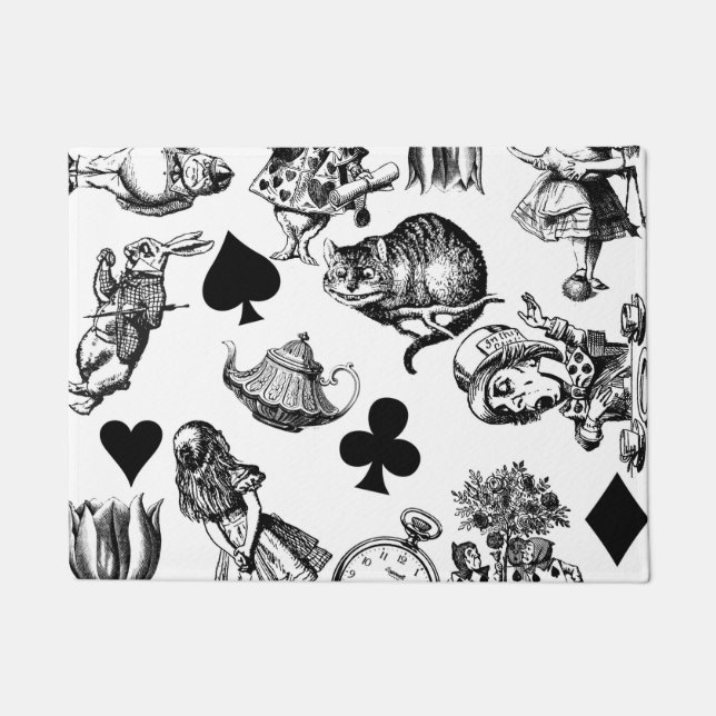  Classic Alice in Wonderland Characters: Original  Doormat (Front)
