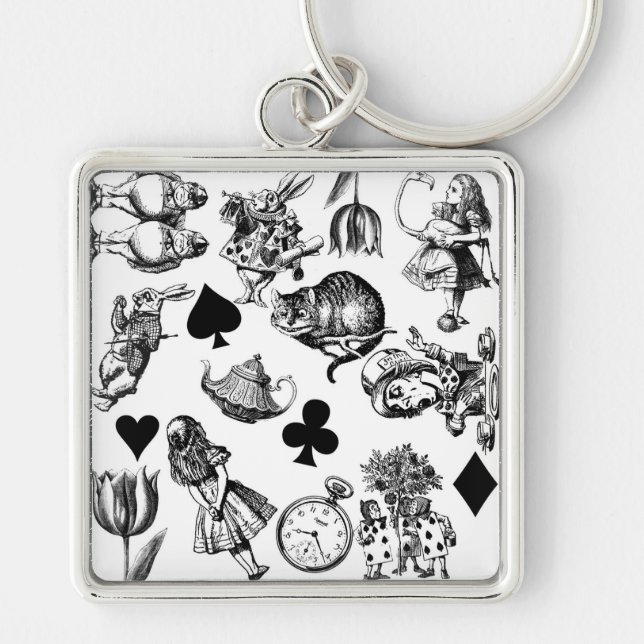  Classic Alice in Wonderland Characters: Original  Keychain (Front)