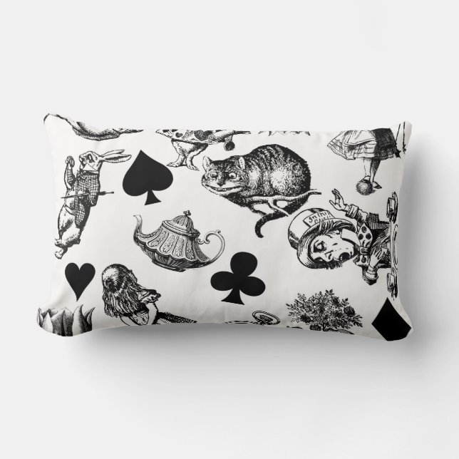 Classic Alice in Wonderland Characters: Original Lumbar Pillow (Front)