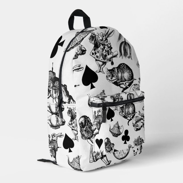  Classic Alice in Wonderland Characters: Original  Printed Backpack (Back Corner Left)