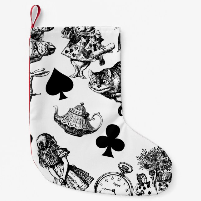  Classic Alice in Wonderland Characters: Original  Small Christmas Stocking (Front)