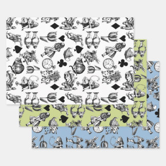 Classic Alice in Wonderland Characters: Original  Wrapping Paper Sheet