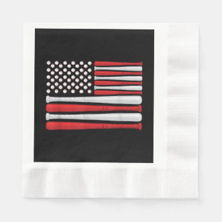 Classic American Baseball Flag - Vintage Baseball Napkin