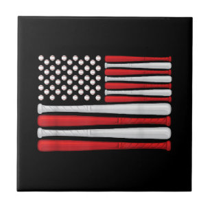 Classic American Baseball Flag - Vintage Baseball  Tile