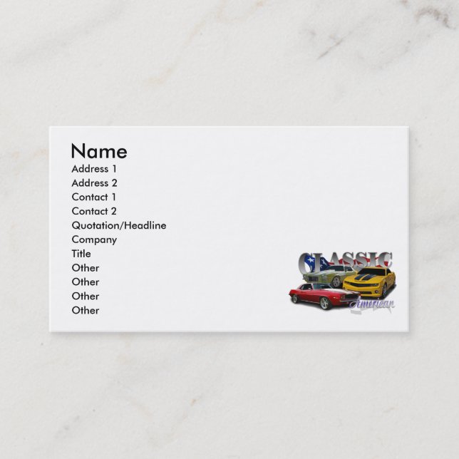 Classic American Business Card (Front)