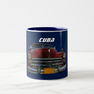 Classic American car in Havana, Cuba coffee mug