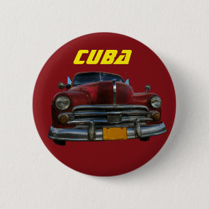 Classic American car in Vinales, Cuba 2 Inch Round Button
