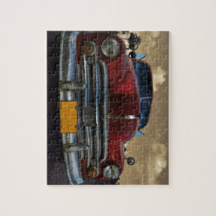 Classic American car in Vinales, Cuba Jigsaw Puzzle