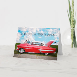Classic American Car Lover Anniversary Card
