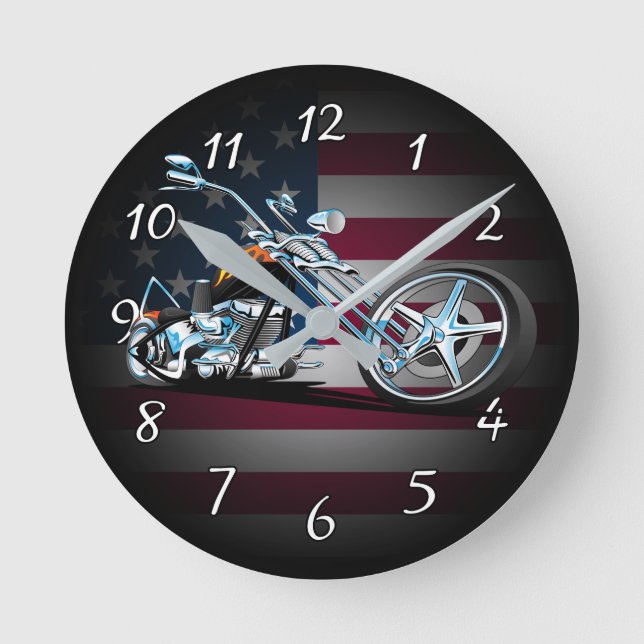 Classic American Chopper Round Clock (Front)