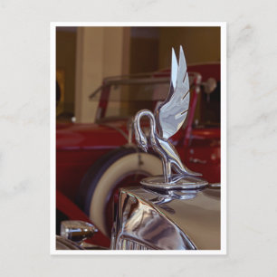 Classic American Chrome Hood Ornament Postcard