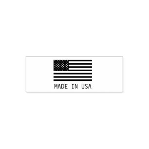 Classic American Flag Made in USA Business Self-inking Stamp