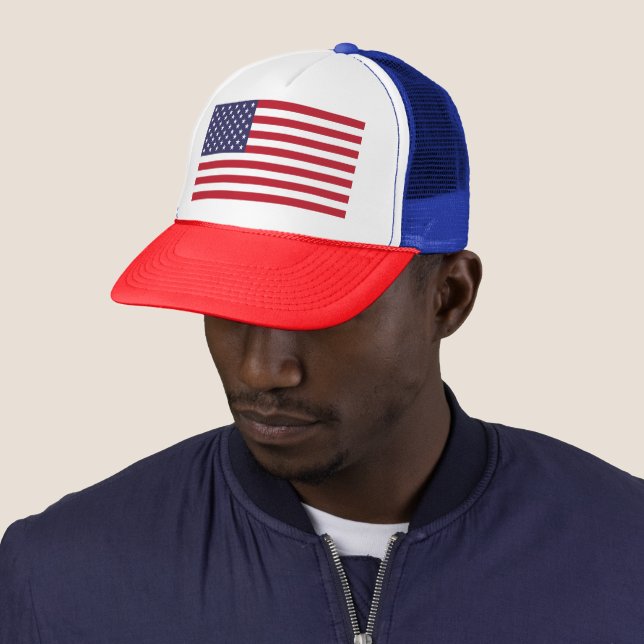 Classic American Flag Trucker Hat (In Situ)