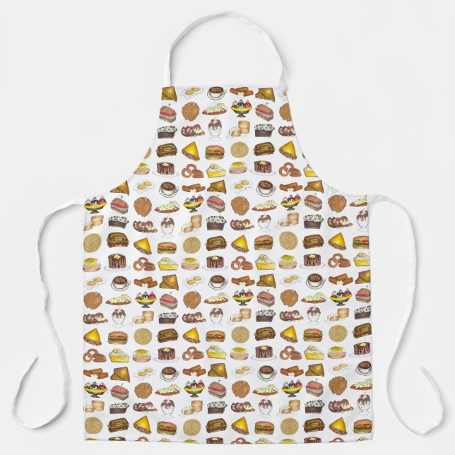 Classic American Greasy Spoon Roadside Diner Foods Apron (Front)