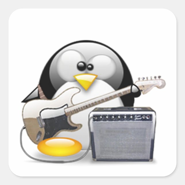 Classic American Guitar and Amplifier Tux Square Sticker (Front)