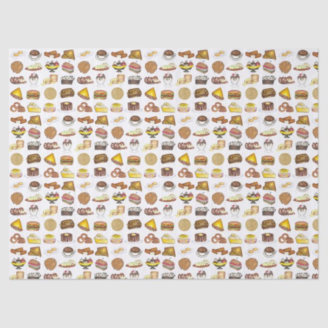 Classic American Lunch Counter Greasy Spoon Diner Tissue Paper (Front)