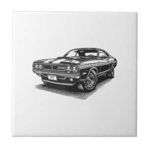Classic American Muscle Car Retro Vintage 60s 70s Tile