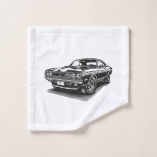 Classic American Muscle Car Retro Vintage 60s 70s Wash Cloth