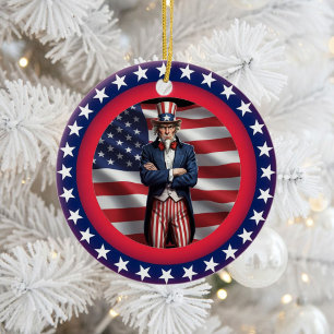Classic American Patriotism Ceramic Ornament