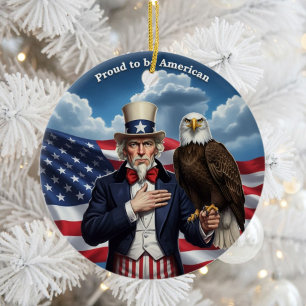 Classic American Patriotism Ceramic Ornament