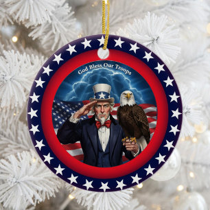 Classic American Patriotism Ceramic Ornament