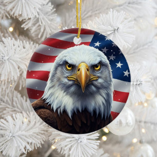 Classic American Patriotism Ceramic Ornament